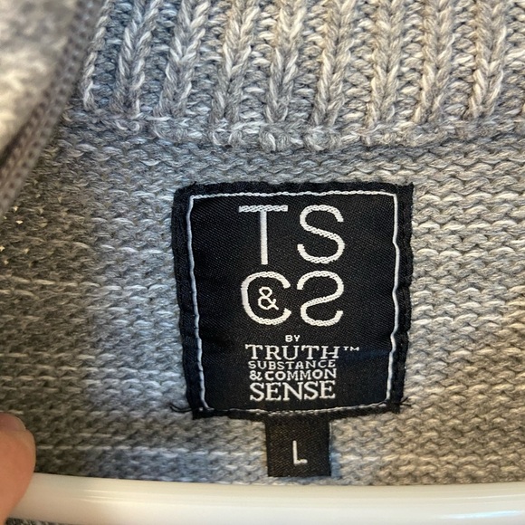 EUC | Truth Substance & Common Sense men’s knit zip sweater — large - Picture 4 of 6